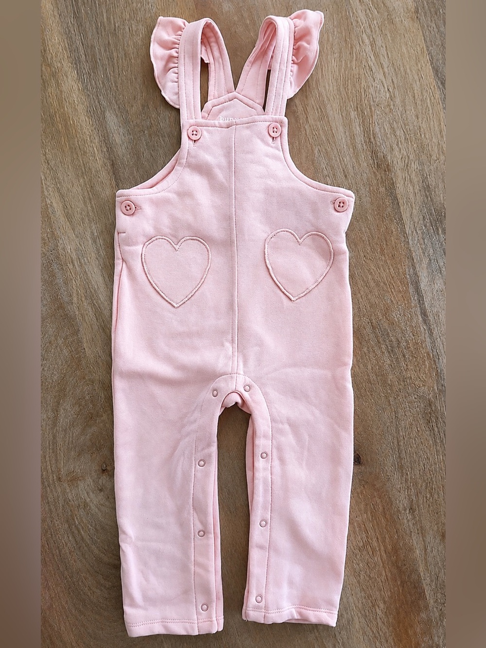 Bundles Baby Place Pink Heart Ruffle Strap Romper Overalls 18-24M💕